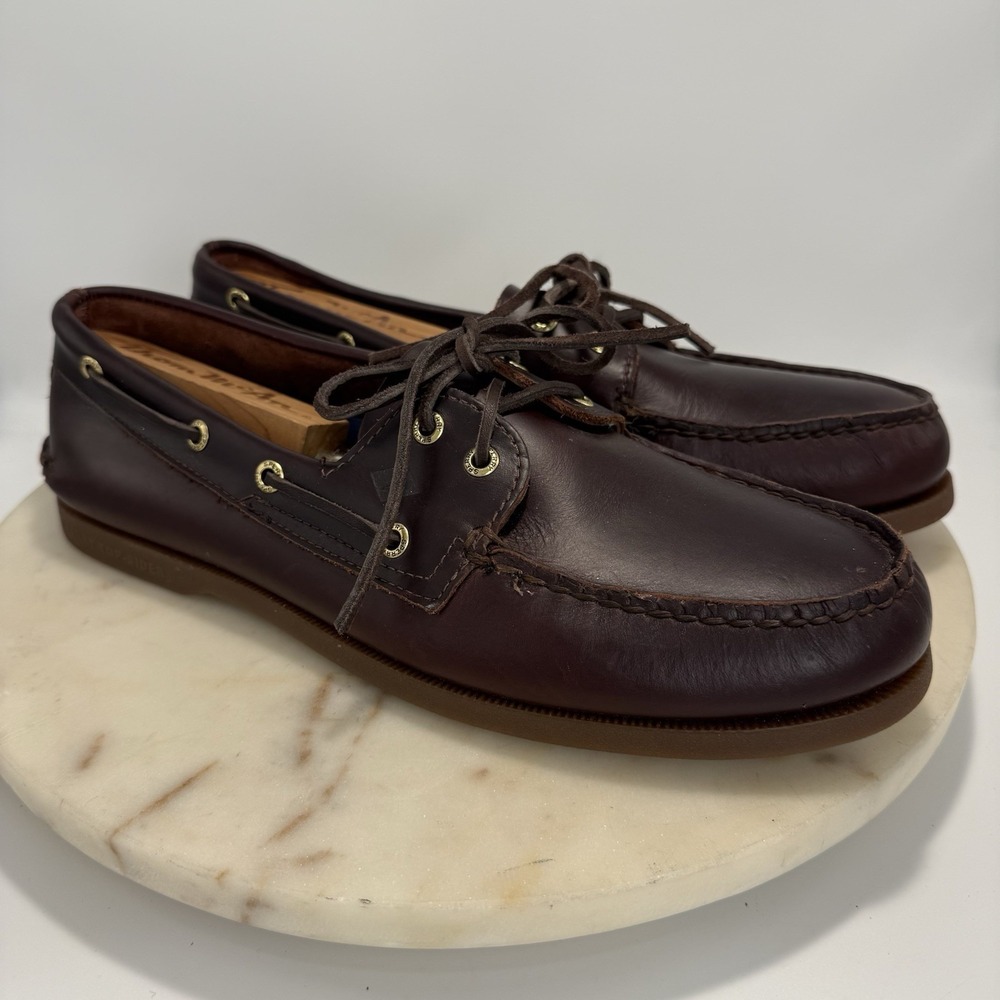 Sperry Authentic Original Boat Shoe Mens 12M Amaretto Leather 2-Eye 0195214
